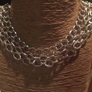 Silver tone necklace